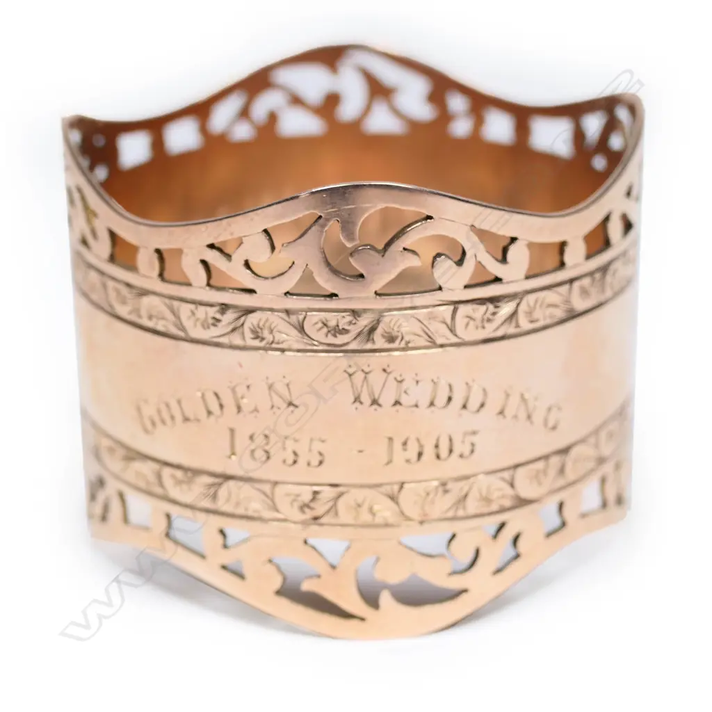 G & T Young (Dunedin) 9ct rose gold napkin ring, Image 1++